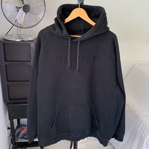 Balance Athletica Vitality Embossed Logo Hoodie Sweatshirt Black Size XL